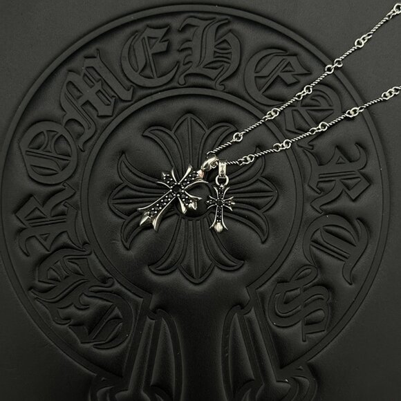 Chrome Hearts Double Cross Silver Necklace - Picture 2 of 5